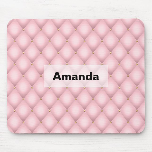 Luxury Rosa Tuftade Diamond Mönster Musmatta (Framsidan)