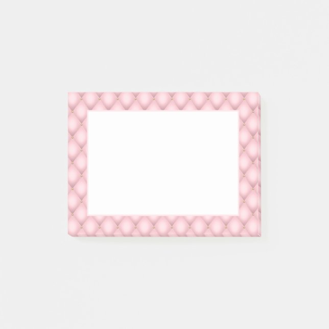 Luxury Rosa Tuftade Diamond Mönster Post-it Block (Framsida)