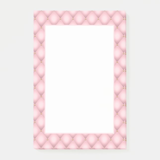 Luxury Rosa Tuftade Diamond Mönster Post-it Block (Framsida)