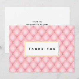 Luxury Rosa Tuftade Diamond Mönster Tack Kort