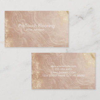 Luxury Rose Gold Agate & Glitter Flooring Visitkort