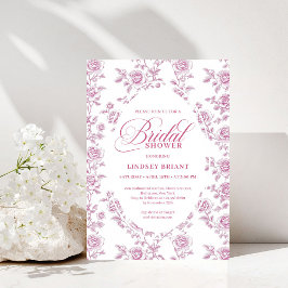 Luxury Rose Gold Floral Roses Bridal Shower Invite Inbjudningar