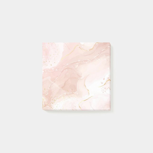 Luxury Rose Gold Ink Art Post-it Notes Block (Framsida)