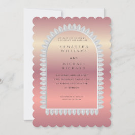 Luxury Rose Gold Scalloped Wedding Invitation - Cu Inbjudningar