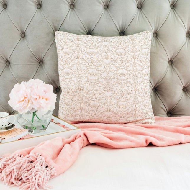 Luxury Royal Gold Baroque Damask Throw Pillow Kudde (Skapare uppladdad)