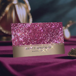 Luxury Royal Guld & Red Glitter Elegant Visitkort