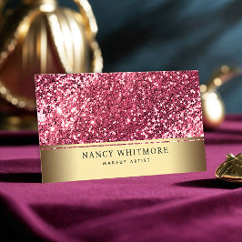 Luxury Royal Guld & Red Glitter Elegant Visitkort