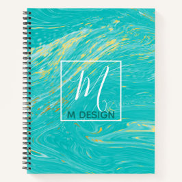 Luxury Royal Marble Blue Guld Monogram Business