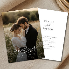 Luxury Rustic Minimalist Romantic Photo Bröllop Inbjudningar