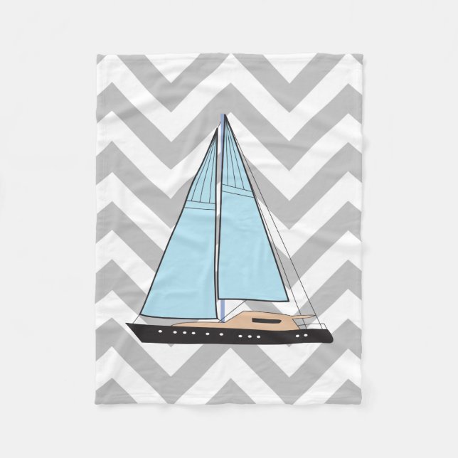 Luxury Sailing Yacht Boat Fleecefilt (Framsidan)