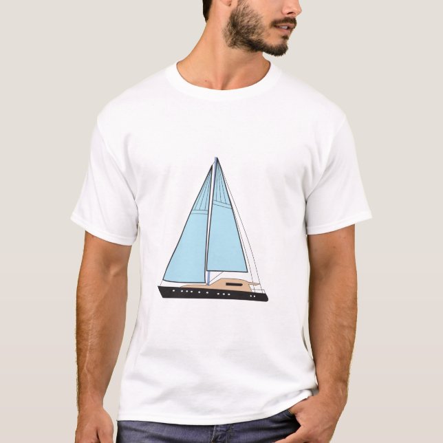 Luxury Sailing Yacht Boat T Shirt (Framsida)
