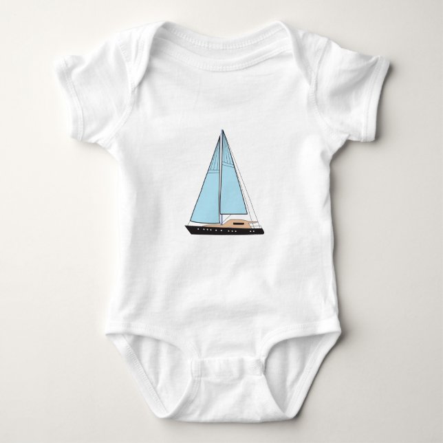 Luxury Sailing Yacht Boat T Shirt (Framsida)