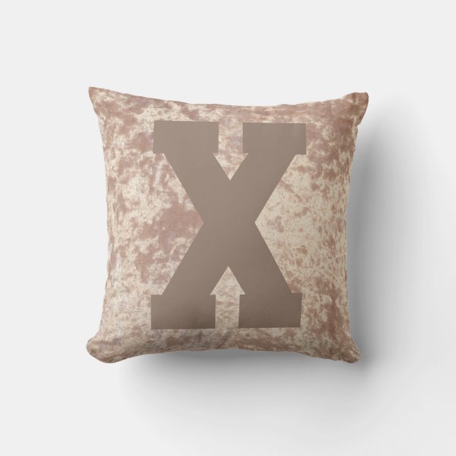 Luxury samvet snyggt dekorativ kudde cushion initi (Framsida)