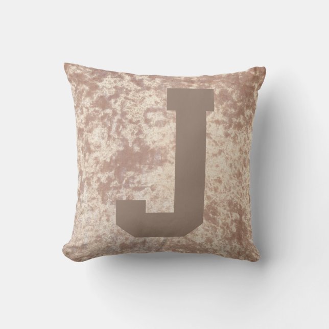 Luxury samvet snyggt dekorativ kudde cushion initi (Framsida)