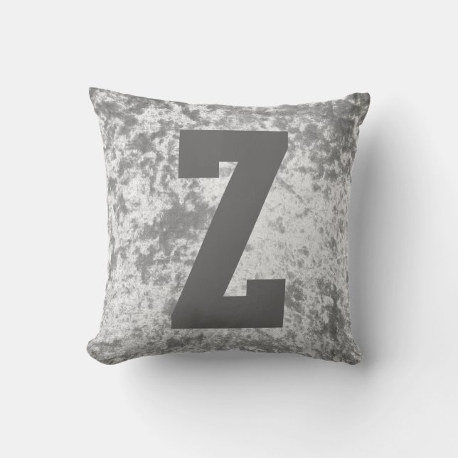 Luxury samvet snyggt dekorativ kudde cushion initi (Framsida)