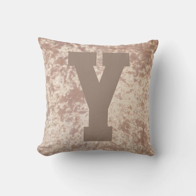 Luxury samvet snyggt dekorativ kudde cushion initi (Framsida)