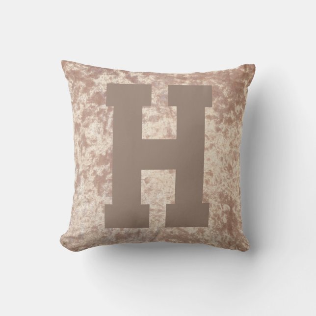 Luxury samvet snyggt dekorativ kudde cushion initi (Framsida)