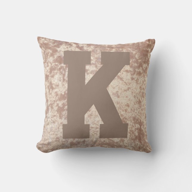 Luxury samvet snyggt dekorativ kudde cushion initi (Framsida)