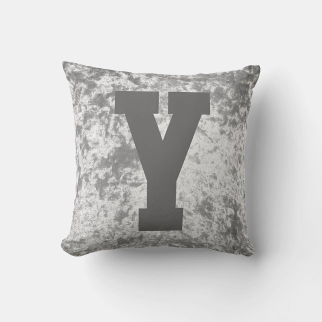 Luxury samvet snyggt dekorativ kudde cushion initi (Framsida)