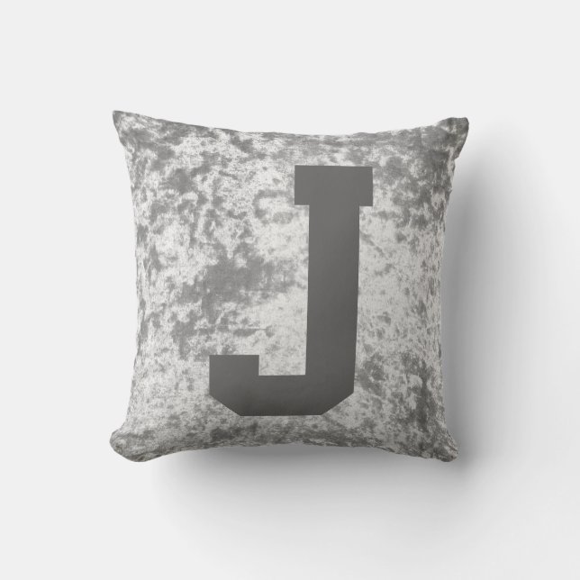 Luxury samvet snyggt dekorativ kudde cushion initi (Framsida)