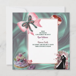 Luxury Satin Bow Save the Date Announcement Spara Datumet