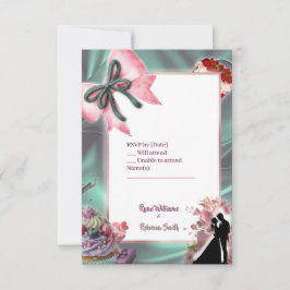 Luxury Satin Bow Wedding RSVP Card OSA Kort