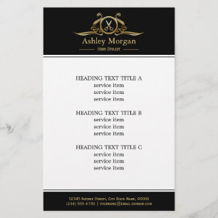 Luxury Scissors Logotyp Hair Stylist Beauty Salon Flygblad