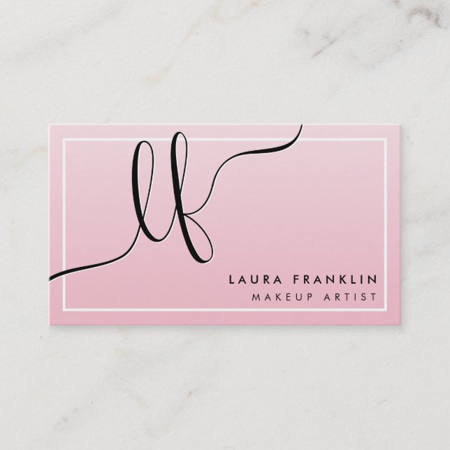 LUXURY SCRIPT modern minimal initial logotyp Visitkort (Framsida)
