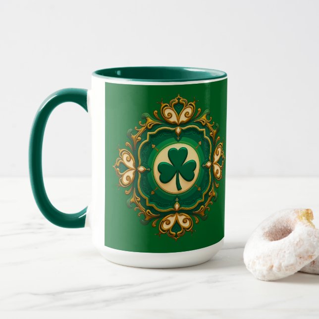 Luxury Shamrock St Patrick’s Day Shirt – caneca Mugg (Med munk)