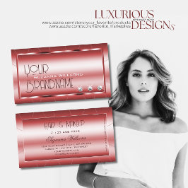 Luxury Shimmery Red med Diamonds Chic och Snyggt Visitkort