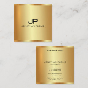 Luxury Silke Avslutar mallen Monogram Guld Lodrät Fyrkantigt Visitkort