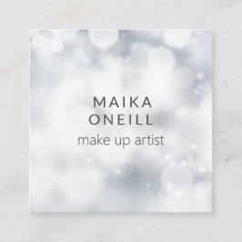 Luxury Silver Bokeh glitter social Fyrkantigt Visitkort