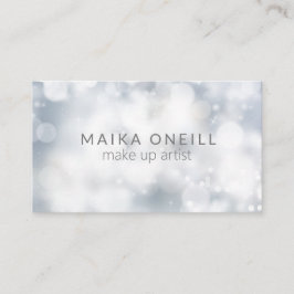 Luxury Silver Bokeh glitter social Visitkort