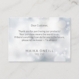 Luxury Silver Bokeh tack för ditt köp Visitkort