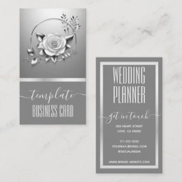 Luxury Silver Calligraphy Söt Blommigt Visitkort