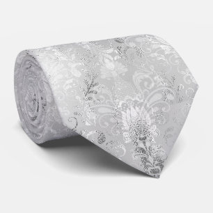 Luxury Silver Foil Damask Pattern Slips
