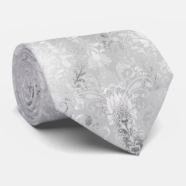 Luxury Silver Foil Damask Pattern Slips (Rullad)