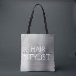 Luxury Silver Foil Hair Stylist Supplies Tygkasse<br><div class="desc">Luxury Silver Foil Hair Stylist skönhetspåse för saxar,  schampo eller andra salonförråd. Affärskontakten namn och yrket kan ändras så att de kan användas för alla typer av företag. Kontakta designern om du vill ha fler matchande objekt.</div>