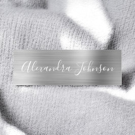 Luxury Silver Foil Modern Namnbricka