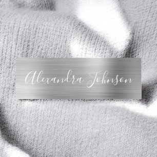 Luxury Silver Foil Modern Namnbricka
