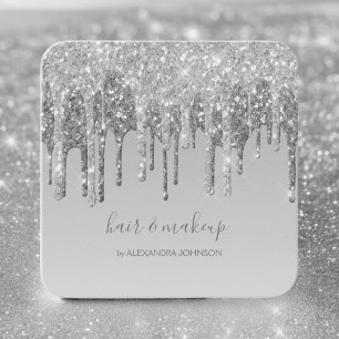Luxury Silver Glitter Gnistra Hair Makeup Visitkort