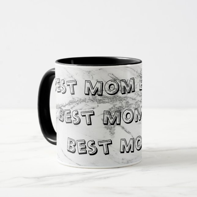 Luxury Silver Glitter Marble Customize Mugg (Framsida vänster)