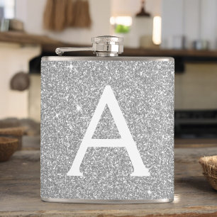 Luxury Silver Glitter och Gnistra Monogram Fickplunta