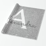 Luxury Silver Glitter och Gnistra Monogram Presentpapper<br><div class="desc">Luxury Silver Faux Glitter och Gnistra Elegant Gift Wrapping Papper. Den här presentförpackningens pappra kan anpassas så att den omfattar ditt första och första namn för en gåva till paket för en flickbarnskötare,  Möhippa,  Bachelorette Party eller Girl's Födelsedagsfest.</div>