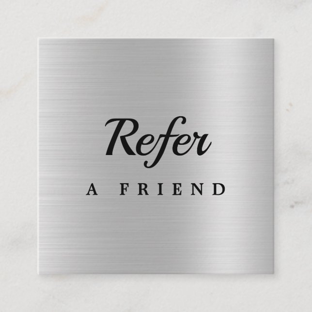 Luxury Silver Glitter Salon Rabattkort (Framsida)