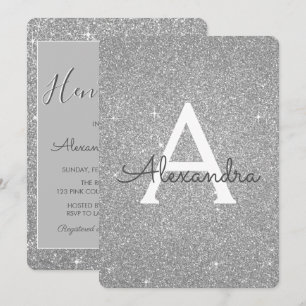 Luxury Silver Gnistra Glitter Hen's Party Inbjudningar