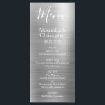 Luxury Silver Modern och Elegant bröllop Menu Meny<br><div class="desc">Luxury Silver Modern Faux Metallic Stainless Steel Foil Bröllop Menu. Den här gigantiska Bröllop-menyn kan anpassas så att den omfattar namn av menyalternativen Bride och Groom,  bröllop och bröllop. Den här menyn ingår i en matchande bröllop-samling och ytterligare matchande objekt kan begäras genom att kontakta designern.</div>