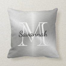 Luxury Silver Monogram Faux Metall