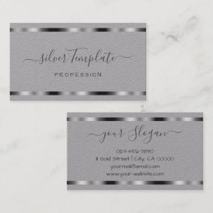 Luxury Silver Namnteckning Chicen Handlettering Fo Visitkort