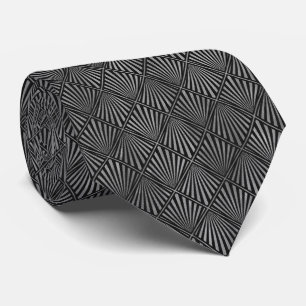 Luxury Silver och Black Art Deco Neck Tie Slips